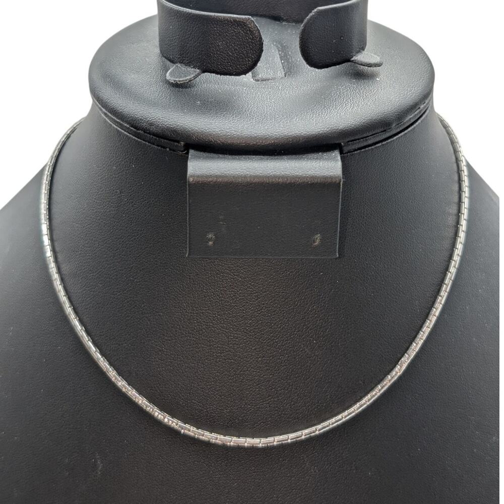 Vintage Crown Trifari Silver Tone 15" Chain Necklace New W/ Original Partial Tag